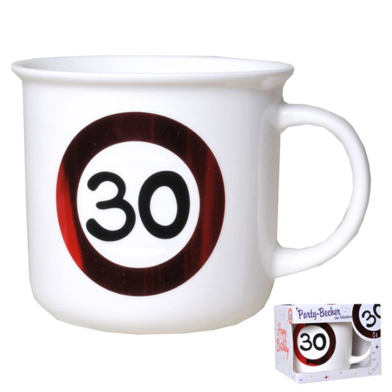 Udo Schmidt Becher Jahreszahl 30 Porzellan 350 ml originelle Geburtstags-Tasse zum 30 Geburtstag